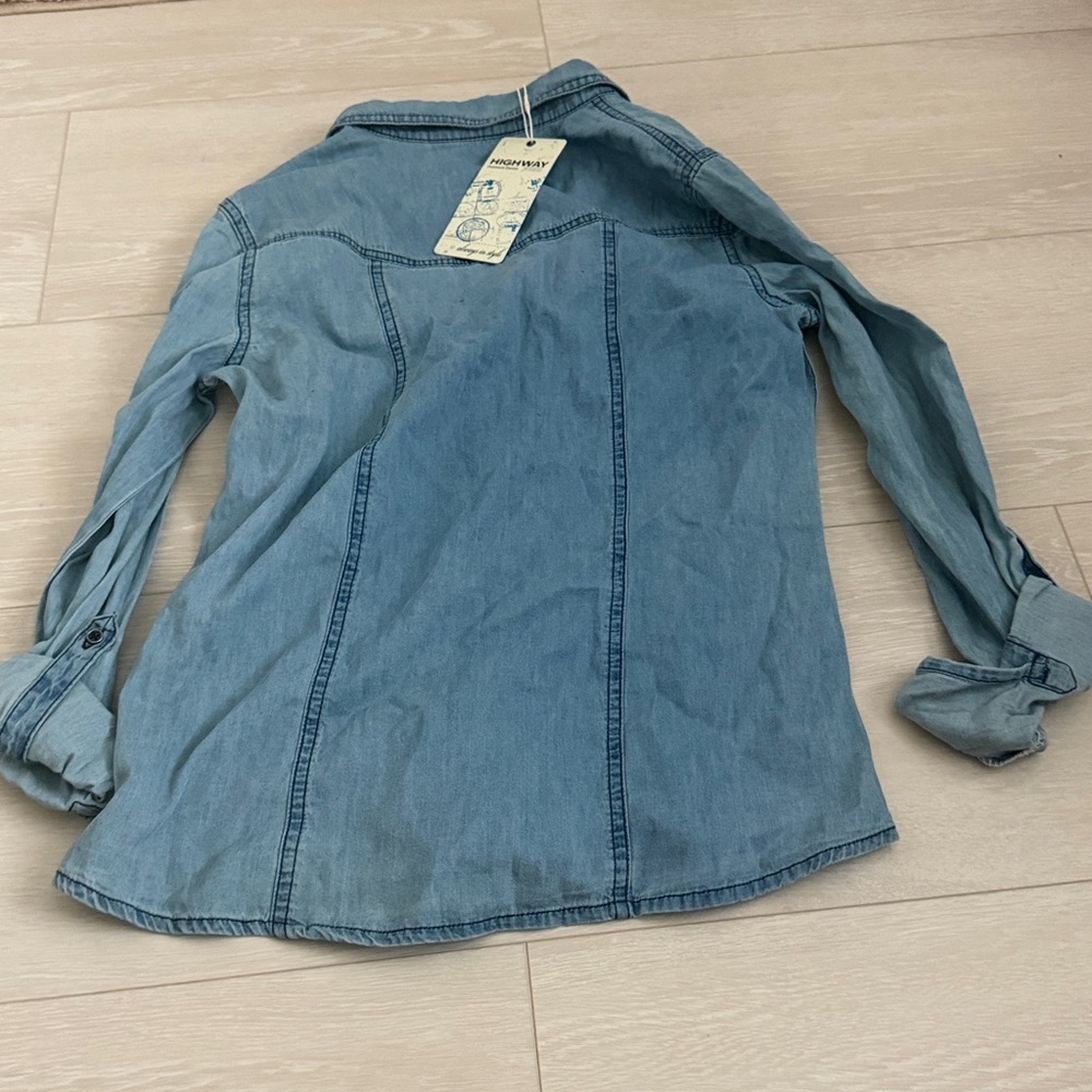 ✨ Highway Jeans Sky Blue Cotton Shirt - Picture 7 of 7
